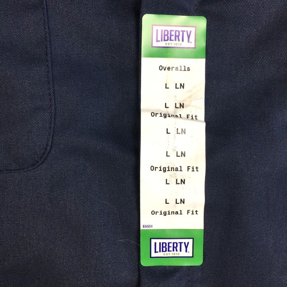 NWT Liberty Coveralls Men's Size Large Tall LT Navy Blue YV21NV Snap & Zip Front - Picture 9 of 10